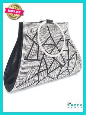 Crystal Clutch Purses Bride Bridesmaid Handbag Elegant Wristlet Evening Bag